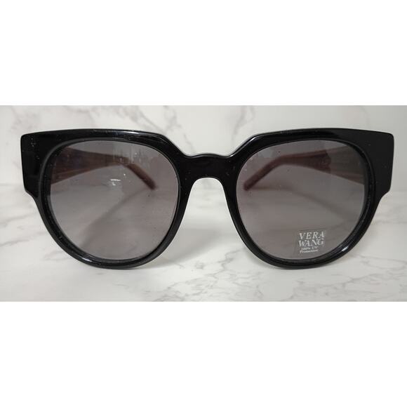 Vera Wang Accessories - VERA WANG Zoya Glossy Black with Gold Logo Arm Sunglasses - NWT